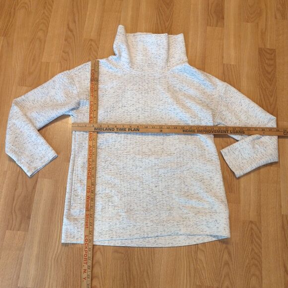 RBX Hoodie Sweatshirt Womens Medium Gray Heathered Cowl Neck Long Sleeve - Picture 2 of 7